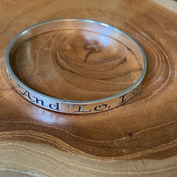 RETIRED James Avery "And Lo, For I Am With You Always" Bangle Bracelet , Sterlin - Picture 1 of 7